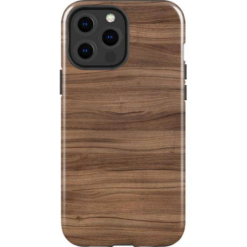 Natural Walnut Wood iPhone 15 Pro Max Impact Case